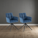 2er-Set Esszimmerstühle  Stoff, 180°-Schwenk, gepolstert