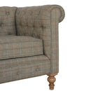 Chesterfield Zweisitzer-Sofa aus Mangoholz mit Multi-Tweed-Polsterung