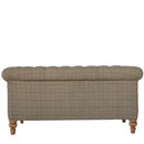 Chesterfield Zweisitzer-Sofa aus Mangoholz mit Multi-Tweed-Polsterung