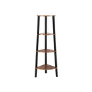 Eckregal, 4-stufiges industrielles Aufbewahrungsregal, Leiter-Bücherregal,