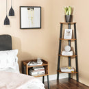 Eckregal, 4-stufiges industrielles Aufbewahrungsregal, Leiter-Bücherregal,