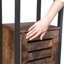 Industrielles Standregal, schmaler Badezimmerschrank mit 3 Einlegeböden und Schrank,