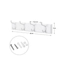 Wandgarderobe mit 4 Metallhaken, Wandhakenleiste aus Holz für Schlafzimmer