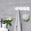 Wandgarderobe mit 4 Metallhaken, Wandhakenleiste aus Holz für Schlafzimmer