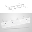 Wandgarderobe mit 4 Metallhaken, Wandhakenleiste aus Holz für Schlafzimmer