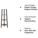 Eckregal, 4-stufiges industrielles Aufbewahrungsregal, Leiter-Bücherregal,