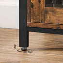 Buffetschrank, Sideboard, Bodenschrank mit transparenten Türen, Rustikal