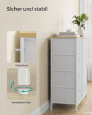 Kommode mit 8 Schubladen, Stoff, Hellgrau-Weiß, Metallrahmen