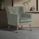 Cord-Polstersessel  dick gepolstert, Holzbeine, Bodenschoner