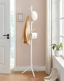 Standgarderobe, Garderobenständer aus Massivholz, Baumgarderobe mit 8 Haken