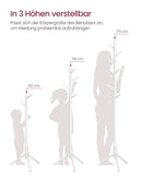 Standgarderobe, Garderobenständer aus Massivholz, Baumgarderobe mit 8 Haken