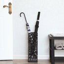 Schirmständer aus Metall, moderner quadratischer Schirmständer, 15,5 x 15,5 x 49 cm, mit 4 Haken und einer abnehmbaren Abtropfschale, für Flur, Büro, Schwarz