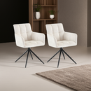 2er-Set Esszimmerstühle  Stoff, 180°-Schwenk, gepolstert