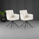 2er-Set Esszimmerstühle  Stoff, 180°-Schwenk, gepolstert