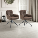 2er-Set Esszimmerstühle  Stoff, 180° drehbar, gepolstert