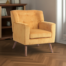 Cord-Polstersessel  dick gepolstert, Holzbeine, Bodenschoner