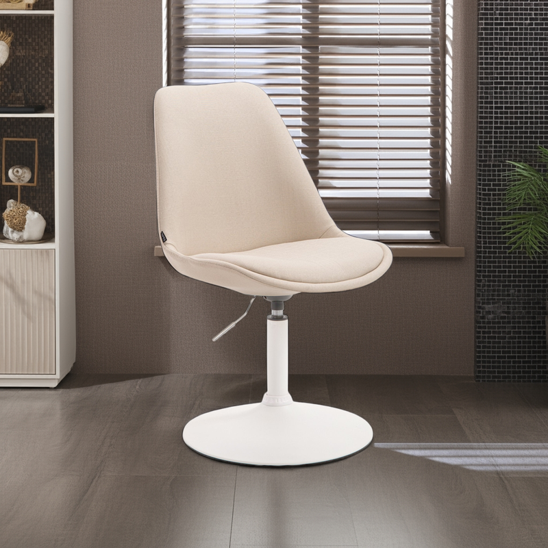 Bequemer Stoffstuhl robustes Metallgestell, Designer Schalenstuhl