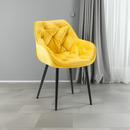 2er Set Elegante Samtstühle Luxuriöses Design Stabiles Metallgestell