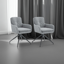 2er-Set Esszimmerstühle  Stoff, 180° drehbar, gepolstert