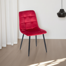Komfortabler Esszimmerstuhl mit Samtbezug und Metallgestell