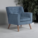 Cord-Polstersessel  dick gepolstert, Holzbeine, Bodenschoner