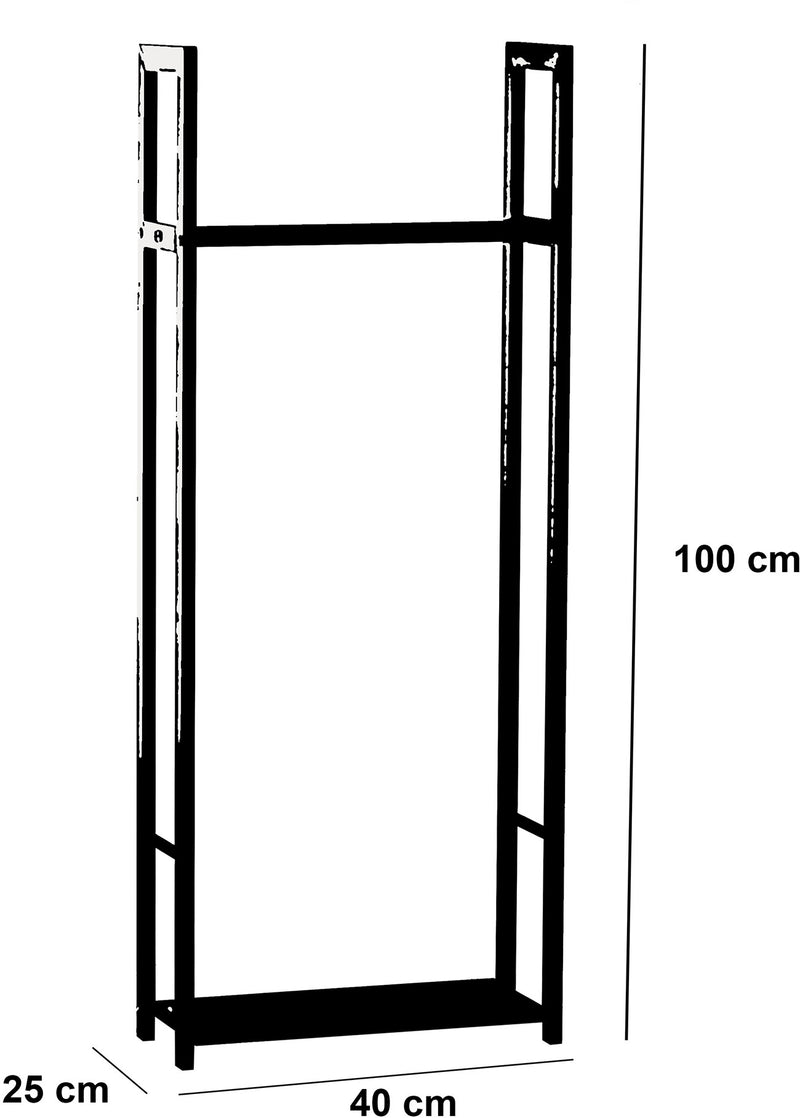 Kaminholzständer 100x40x25 , Edelstahl,Stahl - kleinigkeits.de