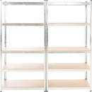 2er Set Steckregal 90x40x180 cm , silber - kleinigkeits.de