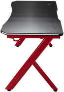Gaming Tisch Gaming Schreibtisch Gamer Tisch Ergonomischer PC Tisch schwarz/rot mit  Kabelführungsösen - kleinigkeits.de