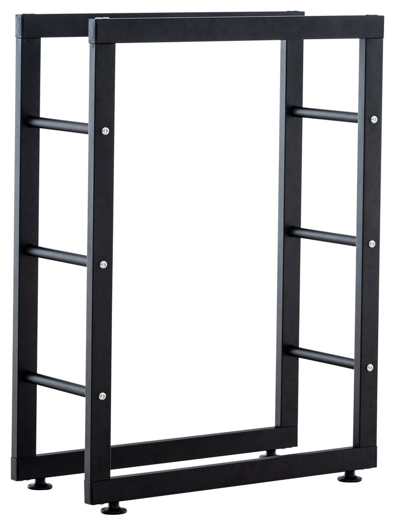 Kaminholzständer  Regal 25x60x80 , schwarz - kleinigkeits.de