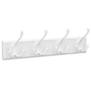 Wall Mounted Coat Rack, Hook Rack with 4 Tri-Hooks, for Clothes, Keys, Hats, Purses, in The Entryway, Bathroom, Closet Room, White LHR30WT