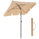 Rectangular Balcony Parasol 2 x 1.25 m, UPF 50+ Protection, Tilting Sunshade, PA-Coated Canopy, Carrying Bag, Garden Terrace, Base Not Included, Taupe GPU25BR