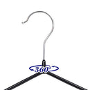 Clothes Hangers, Pack of 20, Metal Jacket Hangers, Thin and Non-Slip, Diameter 4 mm, Space-Saving, 360° Rotating Hook, Black, CRI33B-20