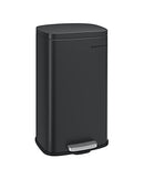 Kitchen Bin 30L, Pedal Bin, Rubbish Bin with Soft-Close Lid and Inner Bucket, Steel, Black LTB03BK