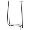 Clothes Rack with Steel Structure, Garment Rack with Hanging Rail, Bottom Shelf, Simple Look, for Bedroom Entrance Attic Basement, 92.5 x 33.5 x 153 cm, Matte Black HSR23BK