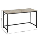 Schreibtisch, Computertisch, Schlanker Bürotisch, 140 x 60 x 75,7 cm, Arbeitszimmer, Heimbüro, Büro, Einfache Montage, Stahl, Industriedesign, Greige-Schwarz LWD043B02