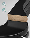 Wooden Hangers, Set of 10, Coat Hangers, Clothes Hangers, with Shoulder Notches, Anti-Slip Trousers Bar, 360° Swivel Hook, for Suits, Shirts, Coats, Black CRW02B10