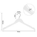 Kleiderbügel, 20er-Pack Kleiderbügel aus Holz mit eingekerbten Schultern, Kleiderbügel aus Massivholz, 360° drehbarer Haken, rutschfest, 44 cm lang, Weiß