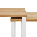 Spice Rack, Set of 2 Cupboard Shelf Organiser, Expandable Kitchen Shelf Organiser, Stackable Spice Holder, Metal and Bamboo, White and Natural KCS02NW