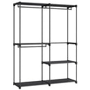 Clothes Wardrobe, Portable Closet, Clothes Garment Rack, 43 x 138 x 182 cm, 3 Hanging Rods and Shelves, Large Capacity for Bedroom, Living Room, Laundry Room, Black RYG025B02