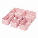 Drawer Organisers, Dresser Dividers, Set of 6, Foldable Fabric Storage Boxes for Socks, Underwear, Bras, Ties, Scarves, Pink RDZ06PK