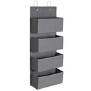 Over-Door Storage with 4 Pockets, Wall Hanging Storage Organiser, Practical and Spacious, for Children’s Room Office Bedroom, 33.5 x 12 x 100 cm, Grey RDH04G