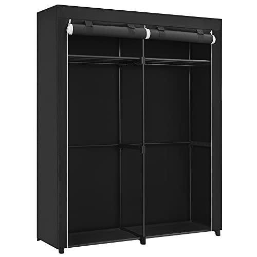 Kleiderschrank, Kleideraufbewahrung, Kleiderschrank für Schlafzimmer mit 2 Kleiderstangen, tragbarer Kleiderschrank aus Stoff 43 x 140 x 174 cm