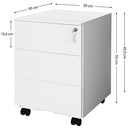 Rollcontainer aus Stahl, mobiler Aktenschrank, abschließbar mit 3 Schubladen, Aktenaufbewahrung, Bürobedarf, vormontiert, Büro, Homeoffice