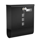 Mailbox, Wall-Mounted Post Letter Box, Capped Lock with Copper Core, Newspaper Holder, Viewing Windows, and Nameplate, Easy to Install, Black GMB020B02