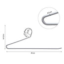 Pack of 20 Metal Trouser Hangers with Open End and Non-Slip Coating, Space Saving, 38 cm Wide, Grey CRI04G-20