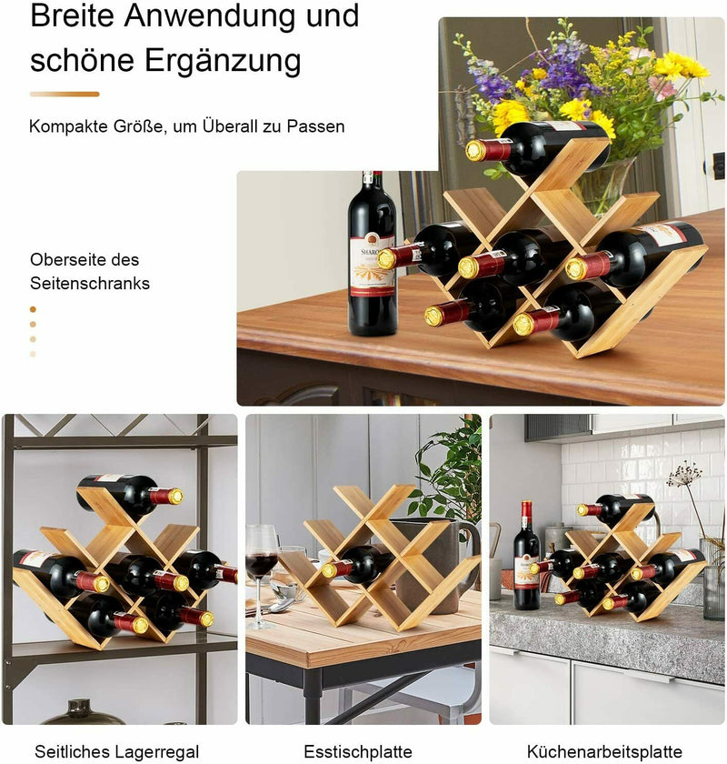 Weinregal Bambus Für 8 Flaschen Weinflaschenha