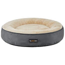 FEANDREA Dog Bed, Doughnut Cat Bed, Round, 60 cm Dia., Dark Grey