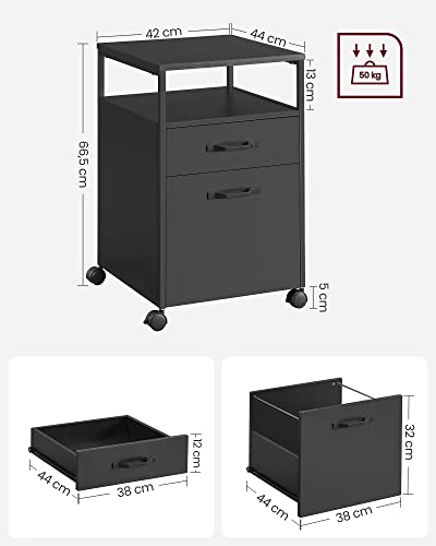 File Cabinet with 2 Drawers, Black OFC071B16