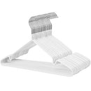 Metal Hangers, 20 Pack Non-Slip Clothes Hangers, 0.4 cm Thick, Space Saving, 360° Swivel Hooks, for Coats, Shirts, Blouses, Dresses, Tops, PVC Coating, White CRI33WT20