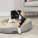 Hundebett, Doughnut Katzenbett, rund, 70 cm Durchmesser, hellgrau